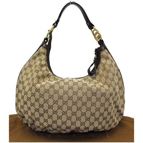 gucci canvas hobo shoulder bag|used gucci signature hobo bag.